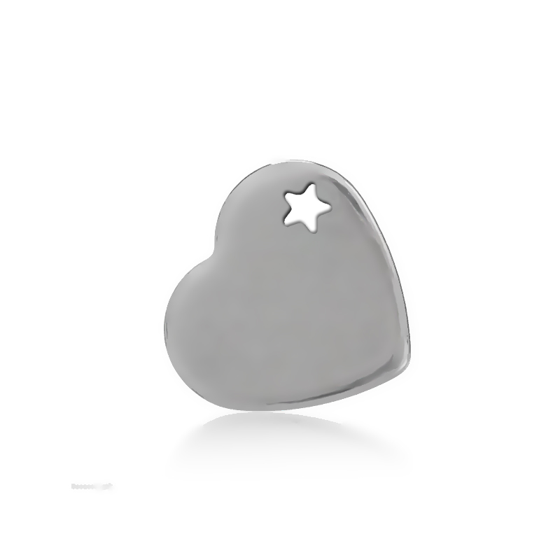 Szív medál csillaggal (kis méret) - 1 cm
