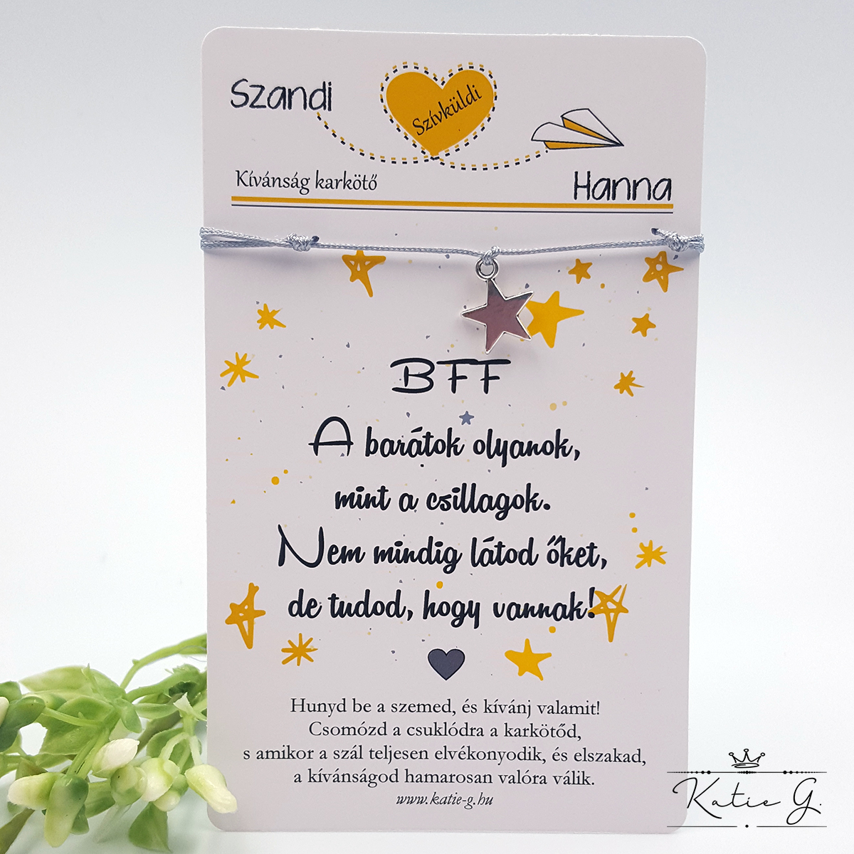 „Szívküldi” kívánság karkötő - BFF