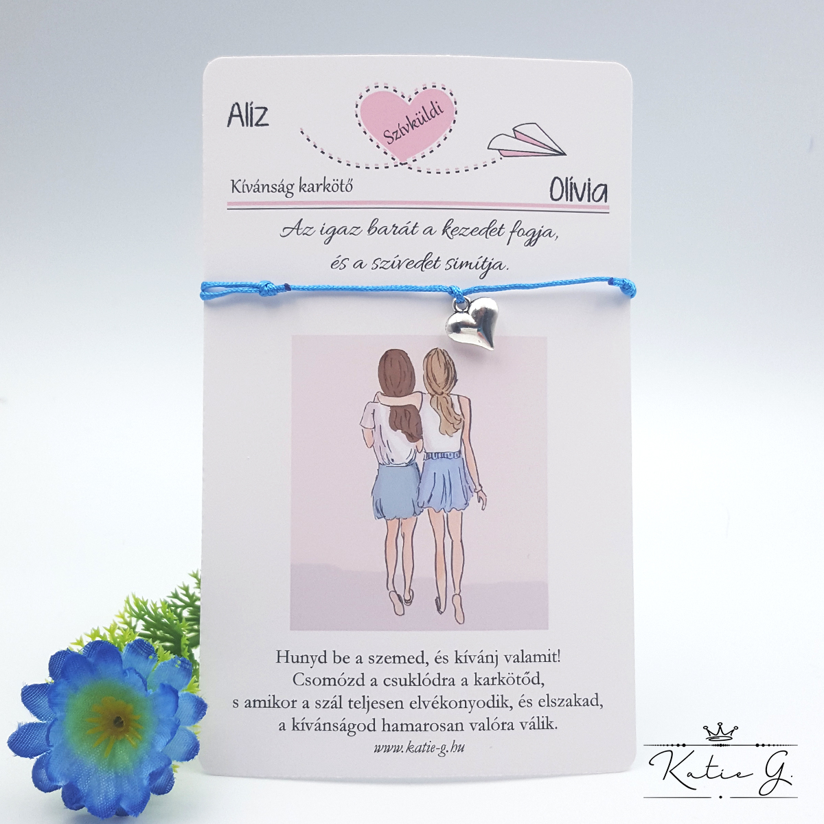 „Szívküldi” kívánság karkötő - Barátság
