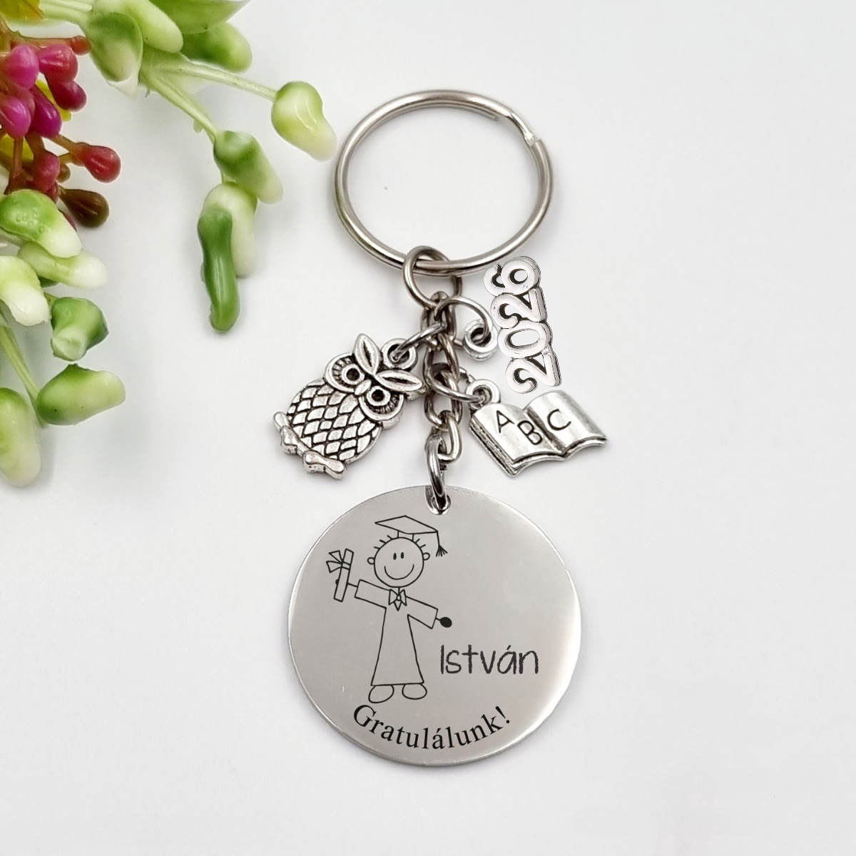 Gravírozott grafikás ballagási kulcstartó végzősöknek 5_67.