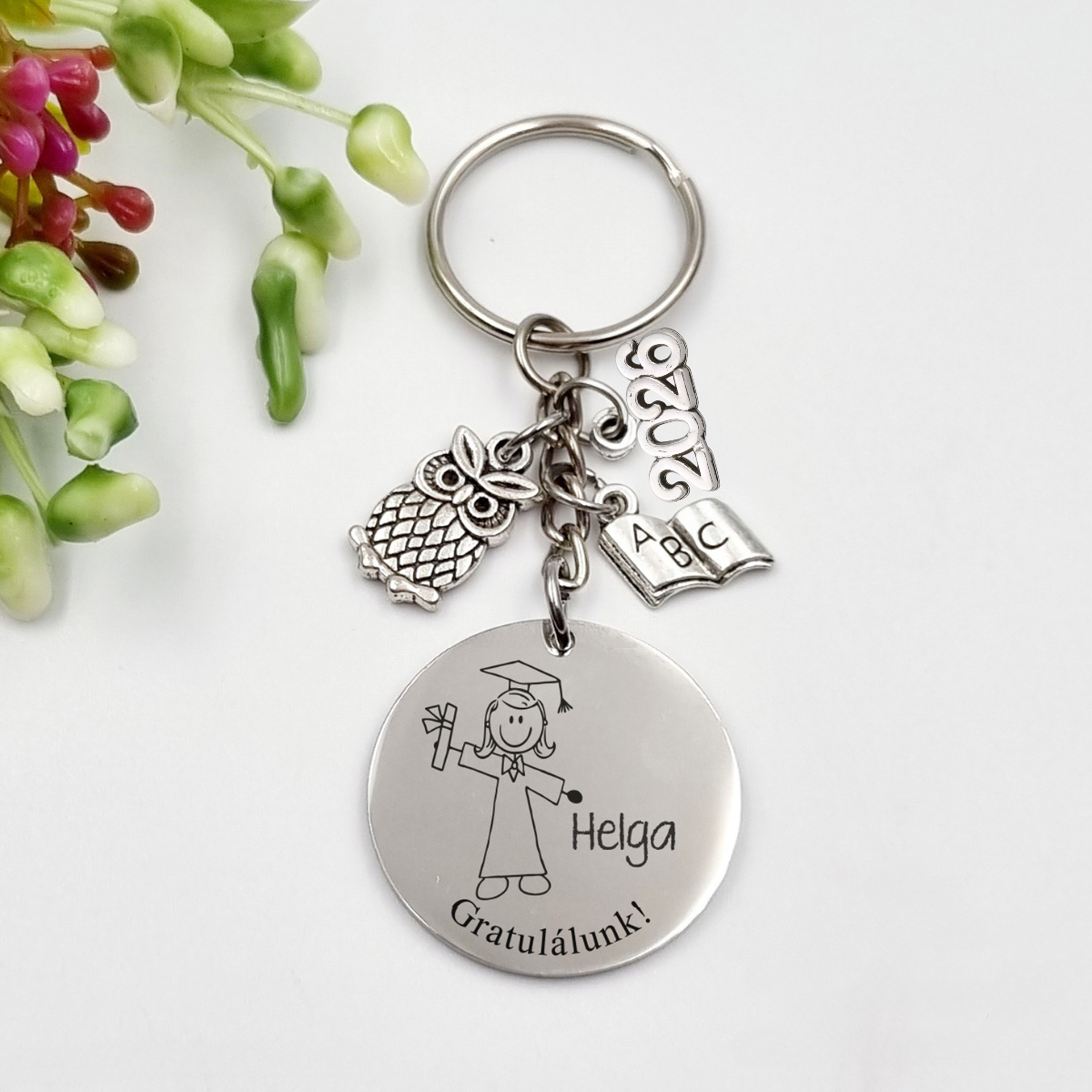 Gravírozott grafikás ballagási kulcstartó végzősöknek 5_68.