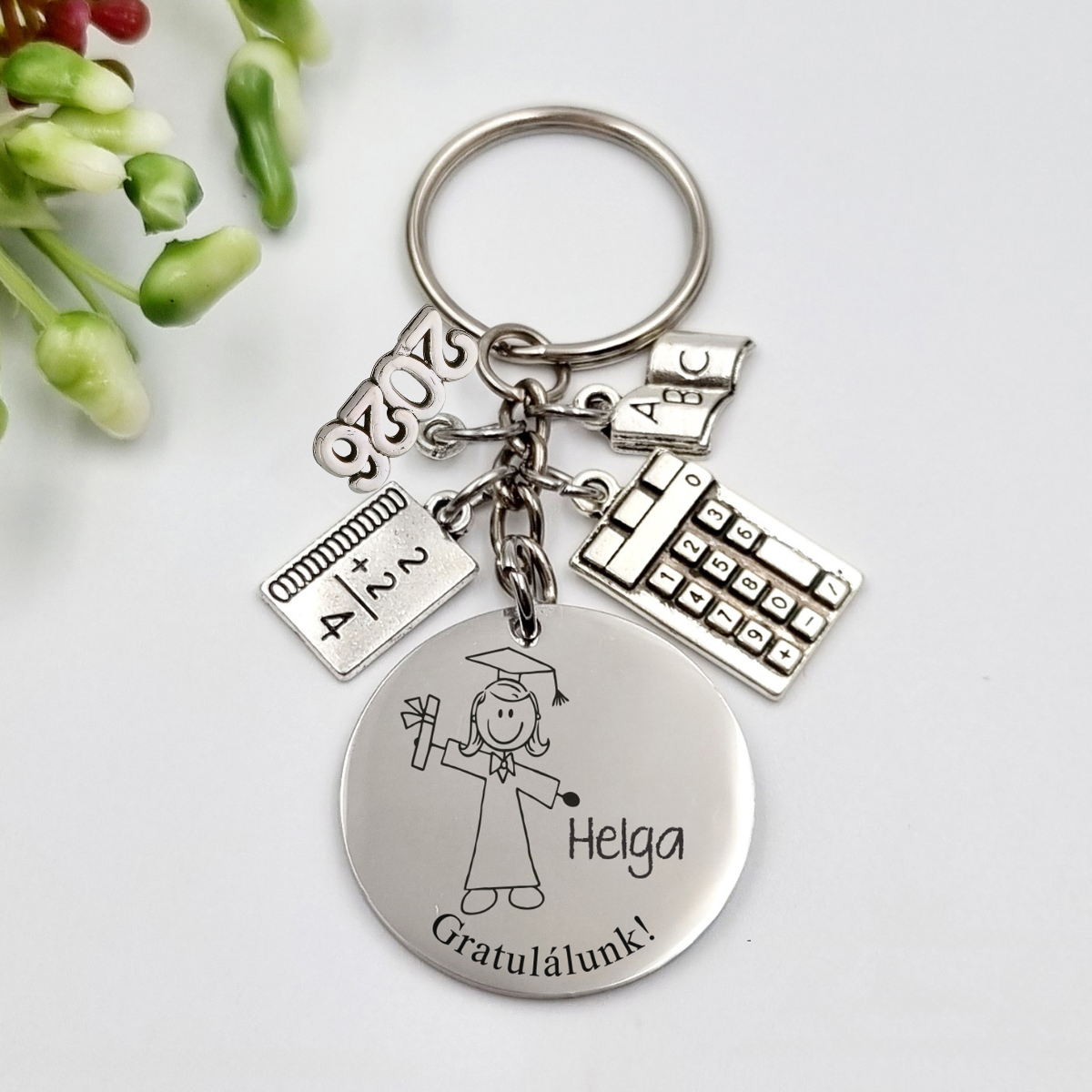 Gravírozott grafikás ballagási kulcstartó végzősöknek 7_68.