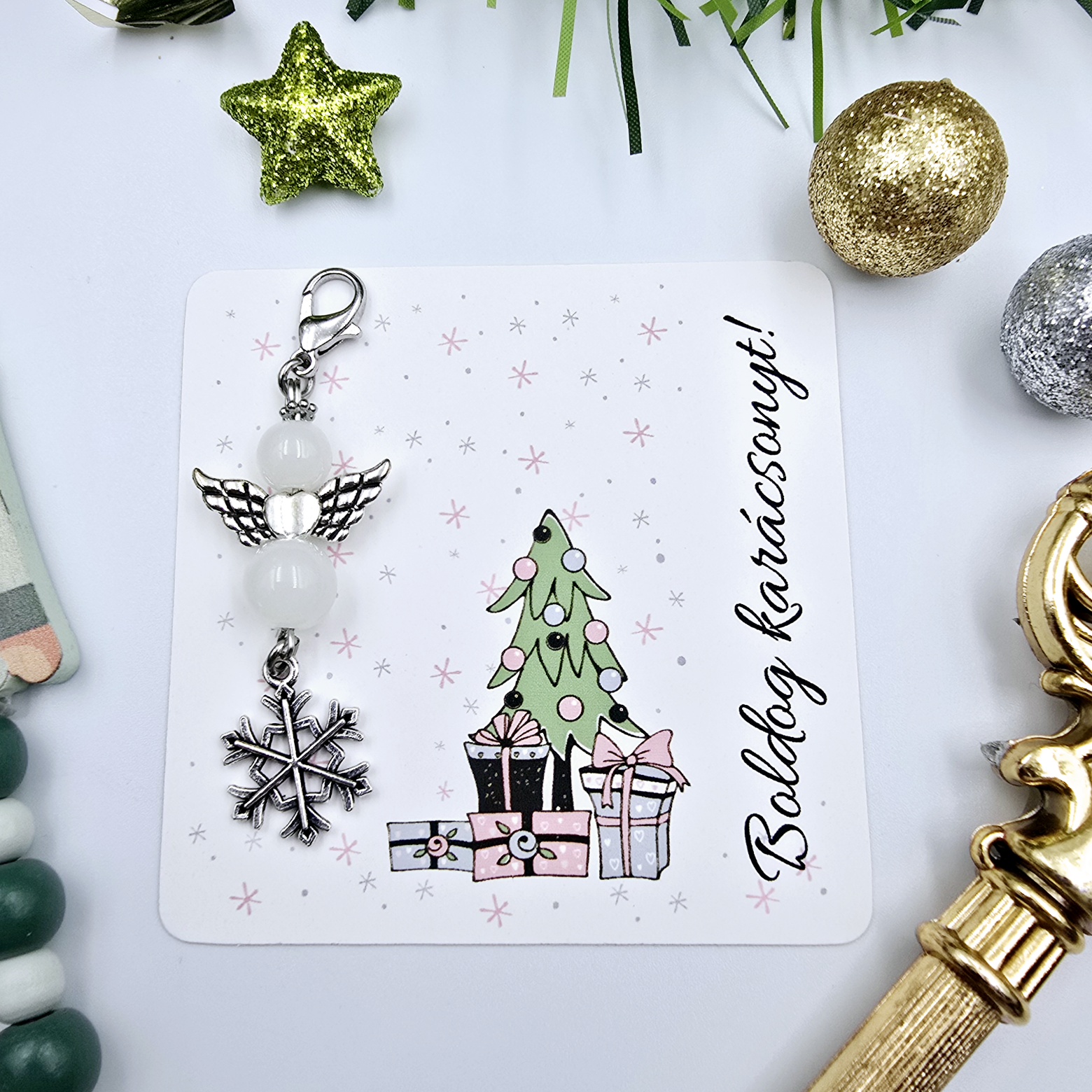 Hópihés angyalka ajándékkártyával